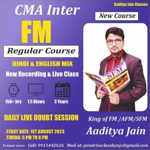 revision classes mumbai CA CS CMA CFA SFM FM ELECTIVE PAPER Aaditya Jain Classes RVG Mumbai