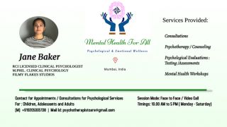 clinical psychology mumbai Jane Baker, RCI Licensed Clinical Psychologist